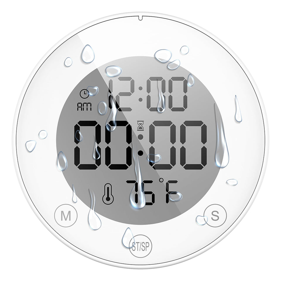 KADAMS shower timer clock front view with clear display for quick time checks