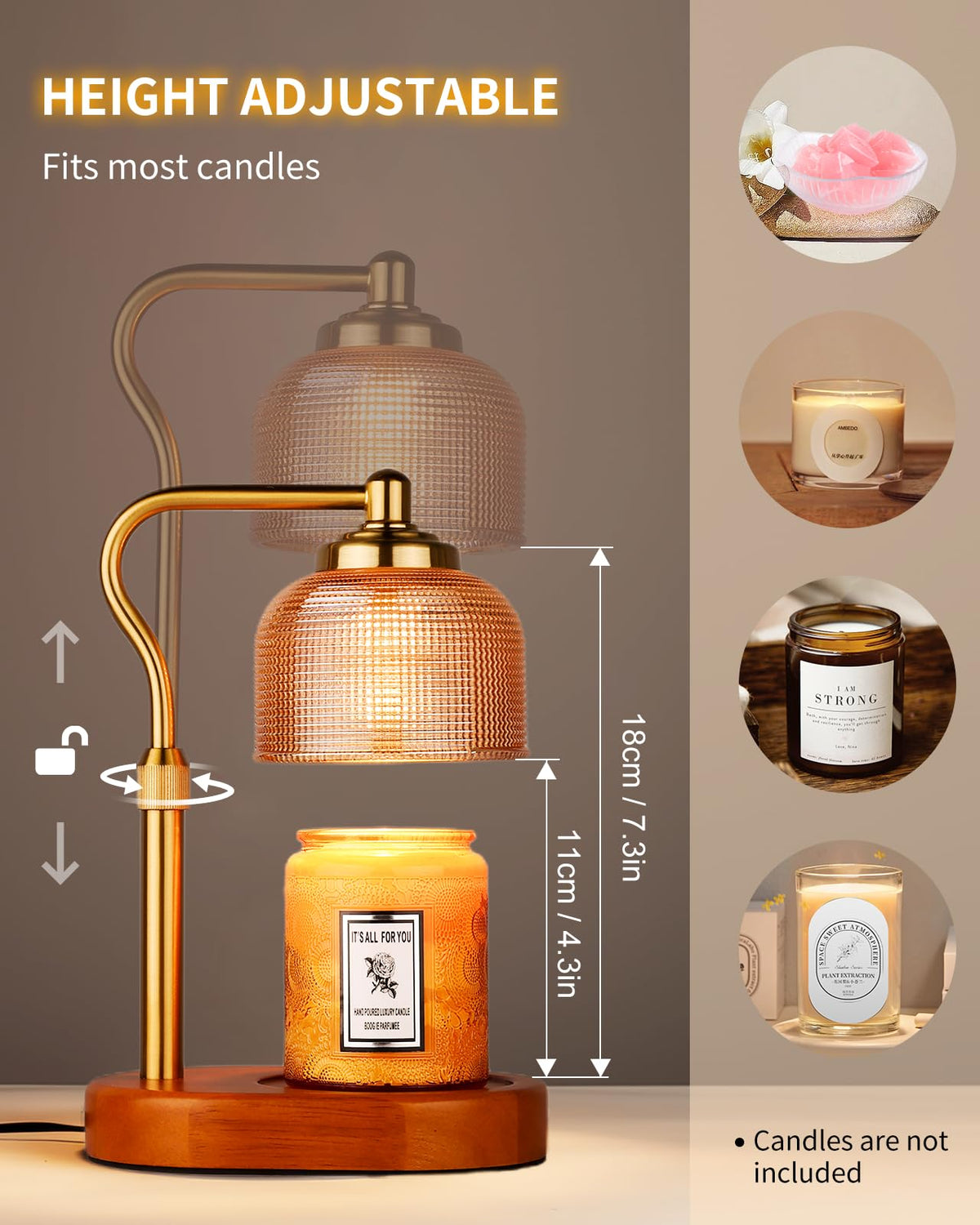 Kadrama candle warmer lamp base with anti-slip pad protects surfaces.