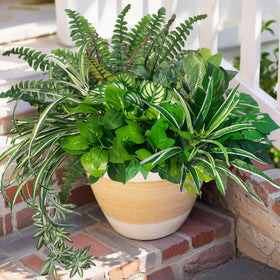 KAFDY artificial plants for outdoor porch greenery adds maintenance-free curb appeal.