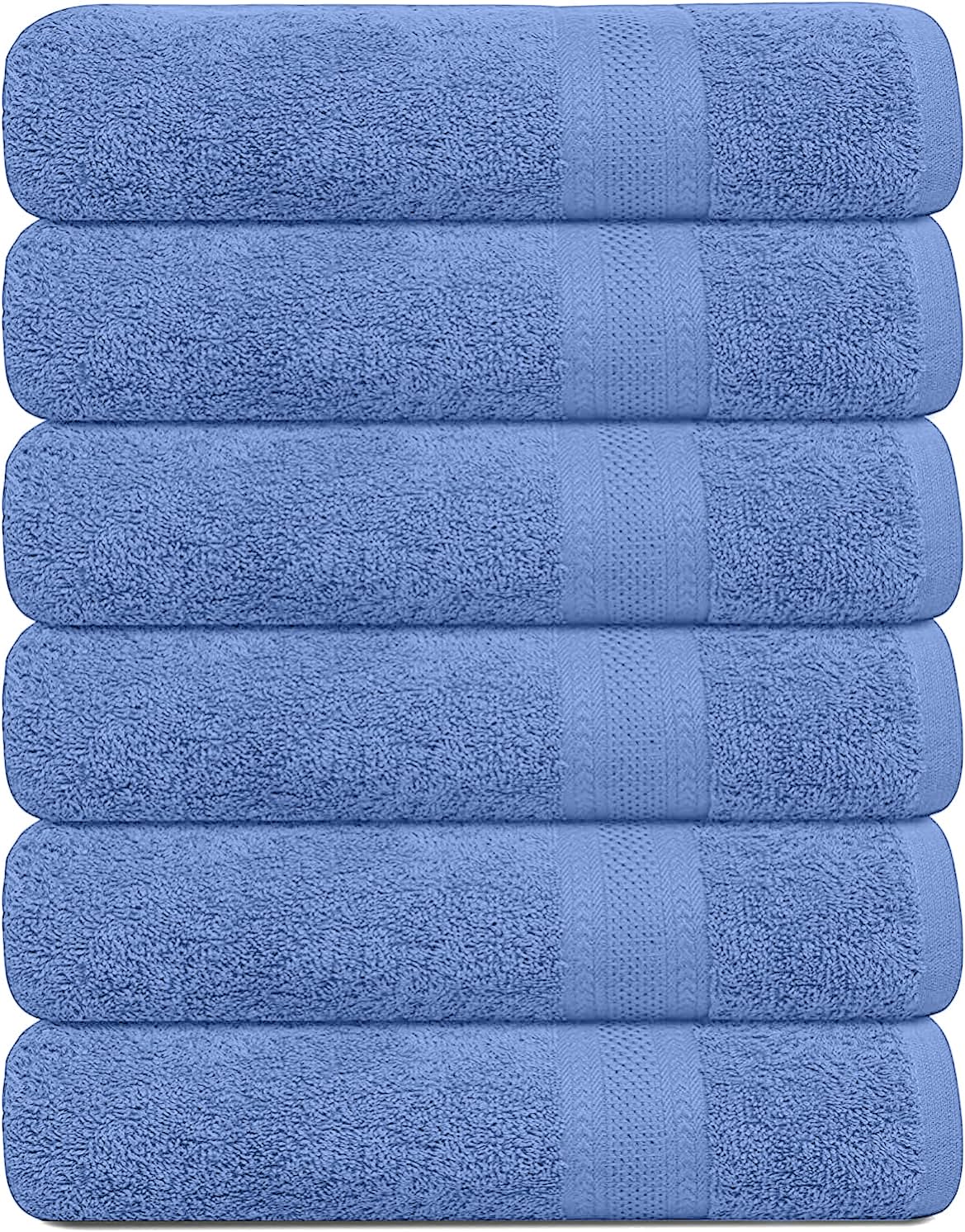 KAHAF COLLECTION 100% cotton towel in blue, folded, ultra-soft and highly absorbent for any use.