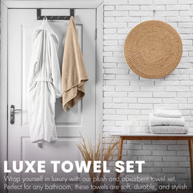 KAHAF COLLECTION bath towels sized 27x54 inches in a coordinated multi-pack