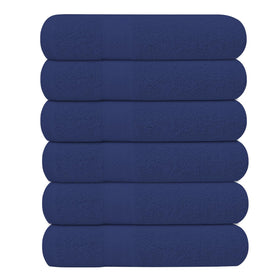 KAHAF COLLECTION 6-pack bath towels folded in navy for everyday softness and quick drying.