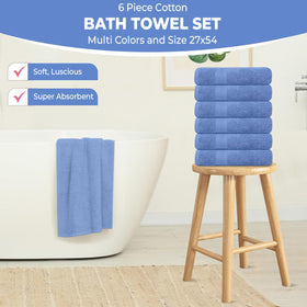 KAHAF Collection blue towel with high absorbency for gym and bath.