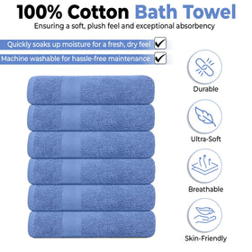 KAHAF Collection blue towel with soft touch for comfort.