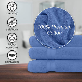 KAHAF COLLECTION oversized blue towel, 24x48, perfect for spa rituals.