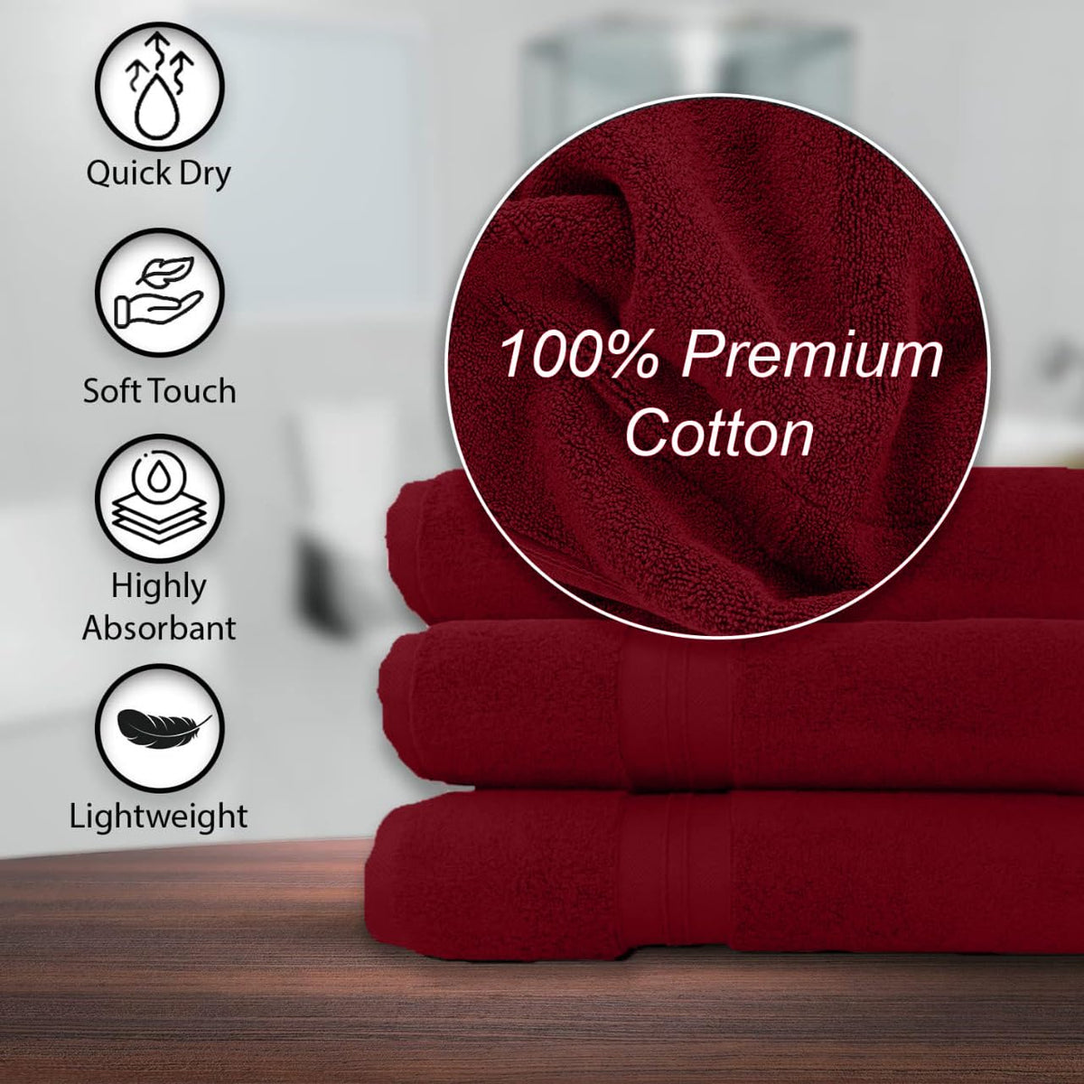 KAHAF COLLECTION soft plush towel texture conveys luxury and everyday comfort.