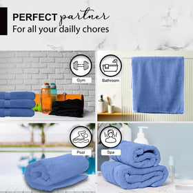 KAHAF COLLECTION bath towel blue, luxurious feel for daily bathroom routines.