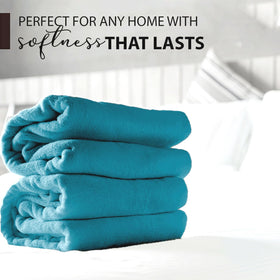 KAHAF COLLECTION teal towel dry corner near bathroom setup for spa-worthy comfort