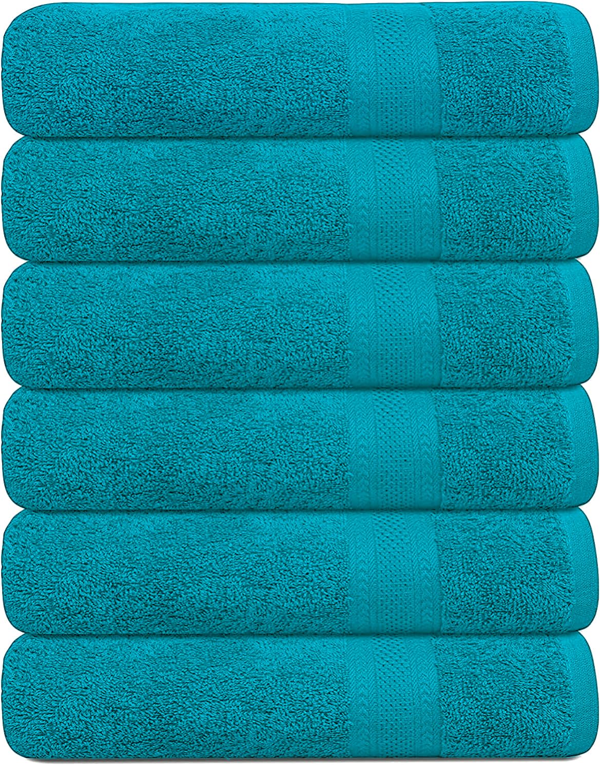 KAHAF COLLECTION teal cotton towel flatlay showing plush softness and absorbency