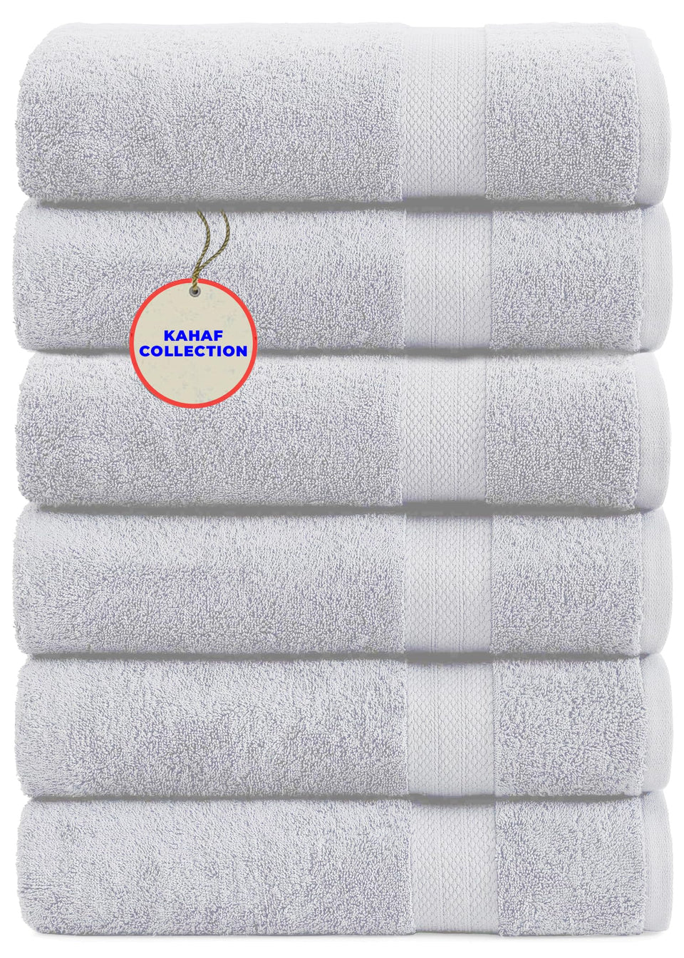 KAHAF COLLECTION towels pack6 white 24x48 showcase premium cotton softness and absorbency.