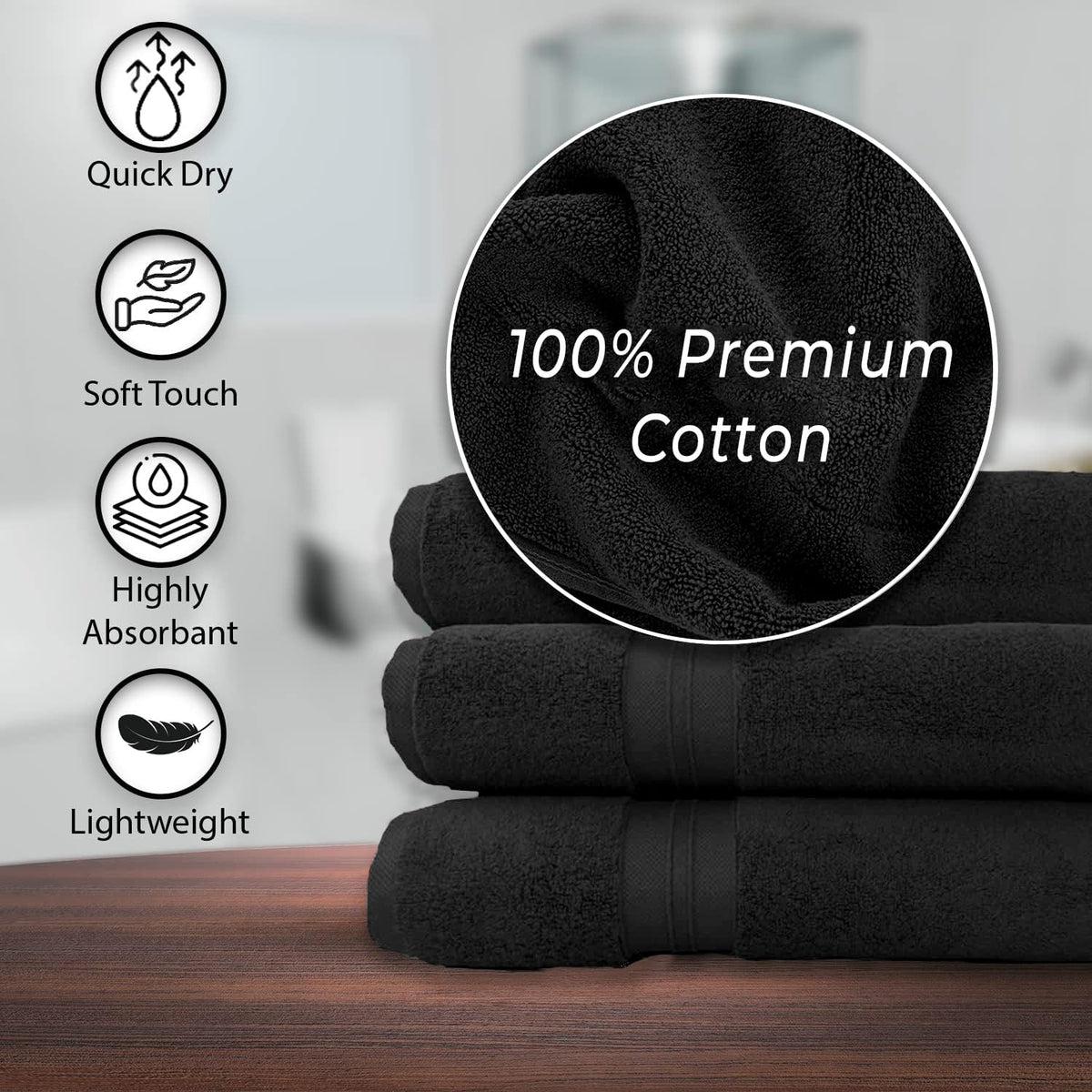 KAHAF COLLECTION ultra-soft feel on skin for comforting post-shower routine.