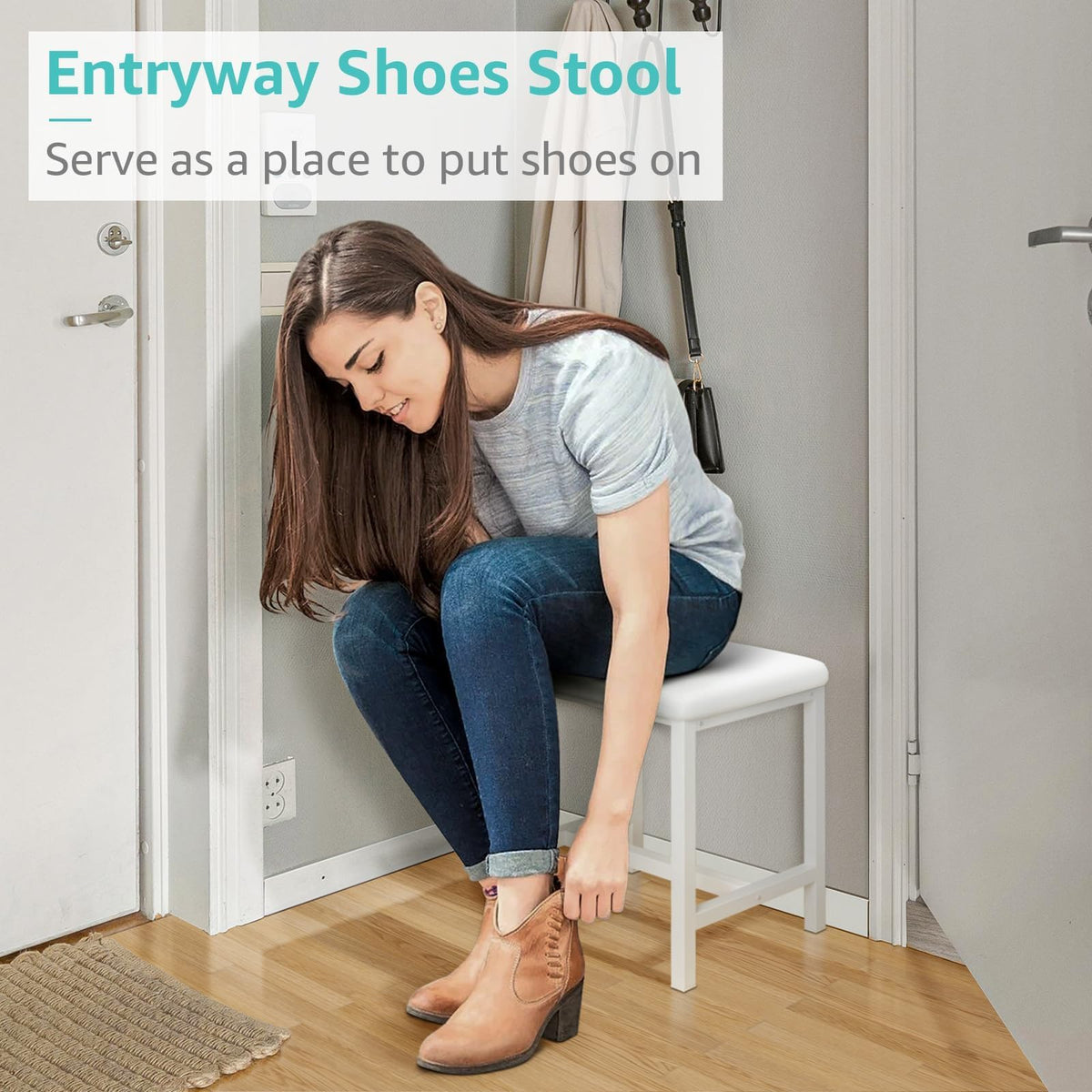 KAI-ROAD non-slip foot pads protect floors while stabilizing the stool.