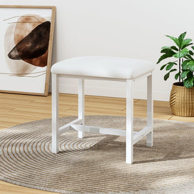 KAI-ROAD small vanity stool with white cushion, ideal for compact spaces and cozy mornings.