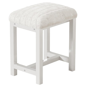 Kai-Road small vanity stool with white cushion for compact spaces