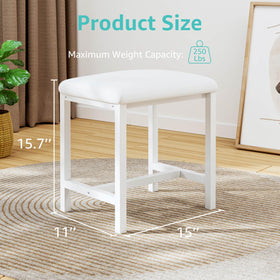 KAI-ROAD vanity chair with compact design fits tight spaces in bedrooms and bathrooms.