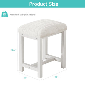 Kai-Road vanity stool with faux rabbit fur padding adds soft comfort