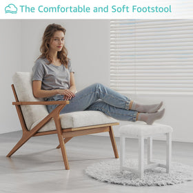 Kai-Road multi-use vanity stool as foot rest and extra seating