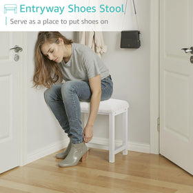 Kai-Road vanity stool features non-slip pads to protect floors
