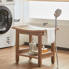 KaimuBench shower chair adjustable feet protect floors