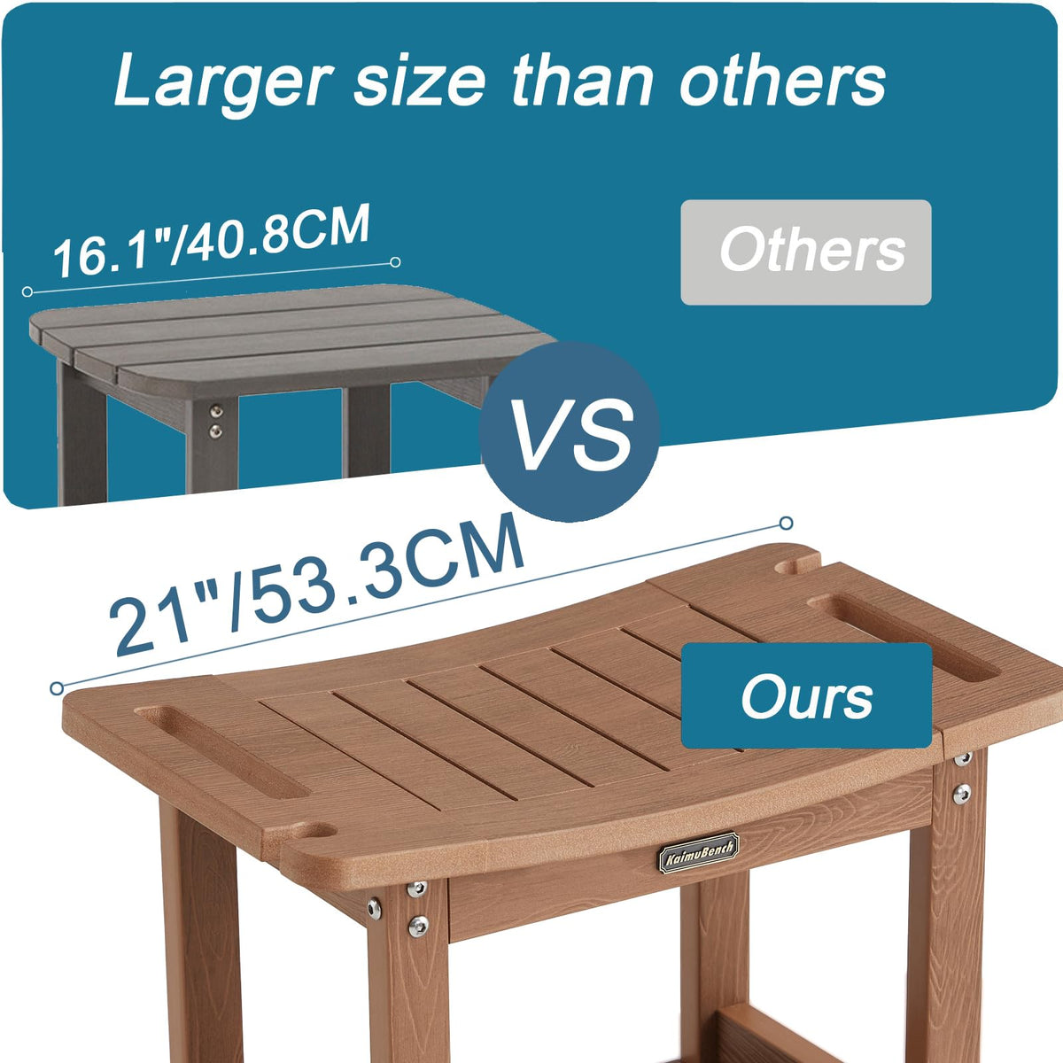 KaimuBench seat supports up to 550 lbs for durability