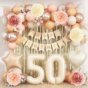 KAINSY beige 50 balloon for an elegant milestone celebration