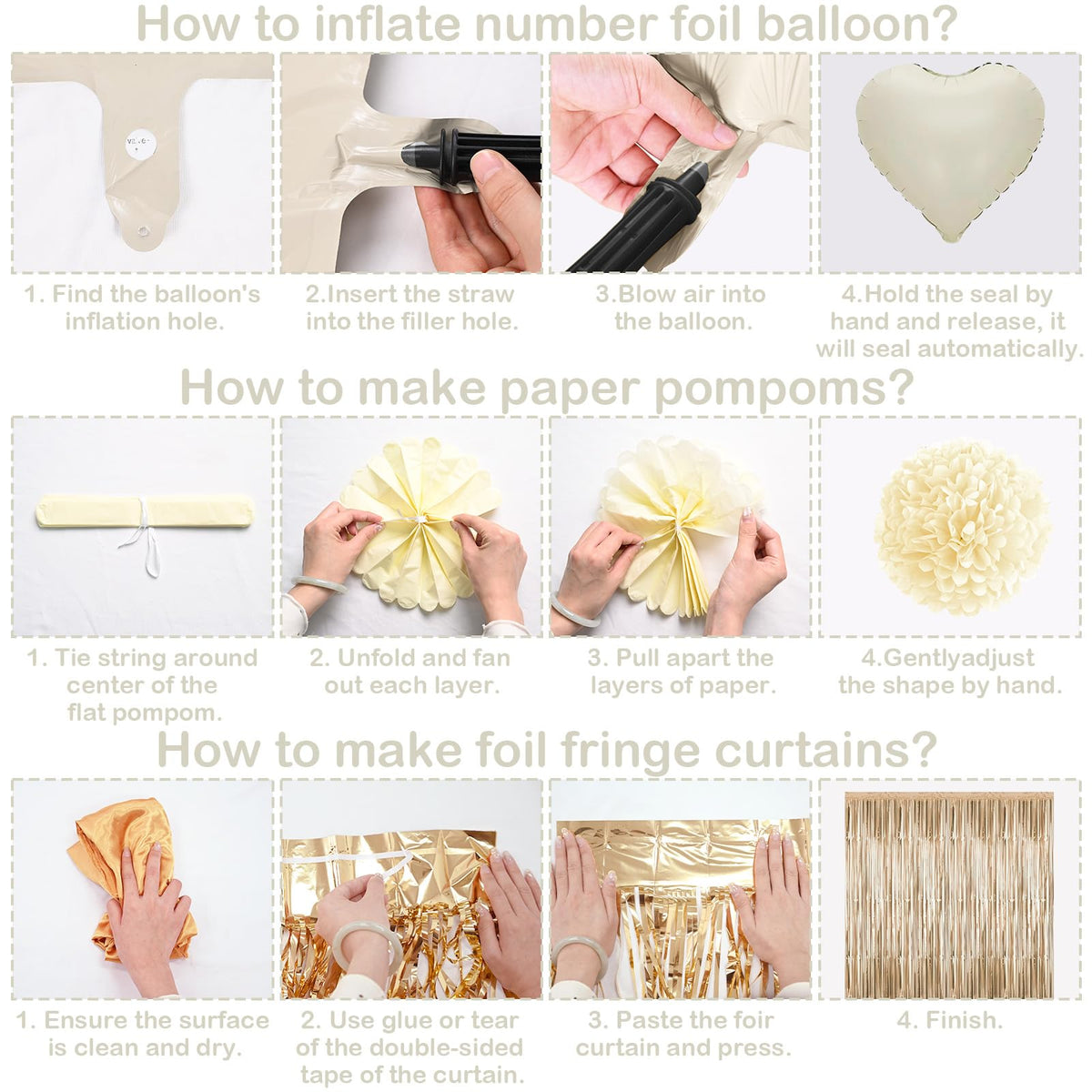KAINSY cream heart foil balloon adds romantic touch