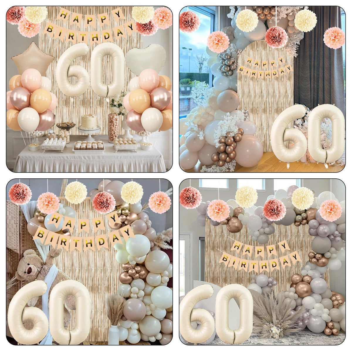 KAINSY cream heart foil balloon offers a soft romantic focal point.