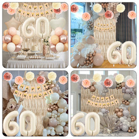 KAINSY cream heart foil balloon offers a soft romantic focal point.