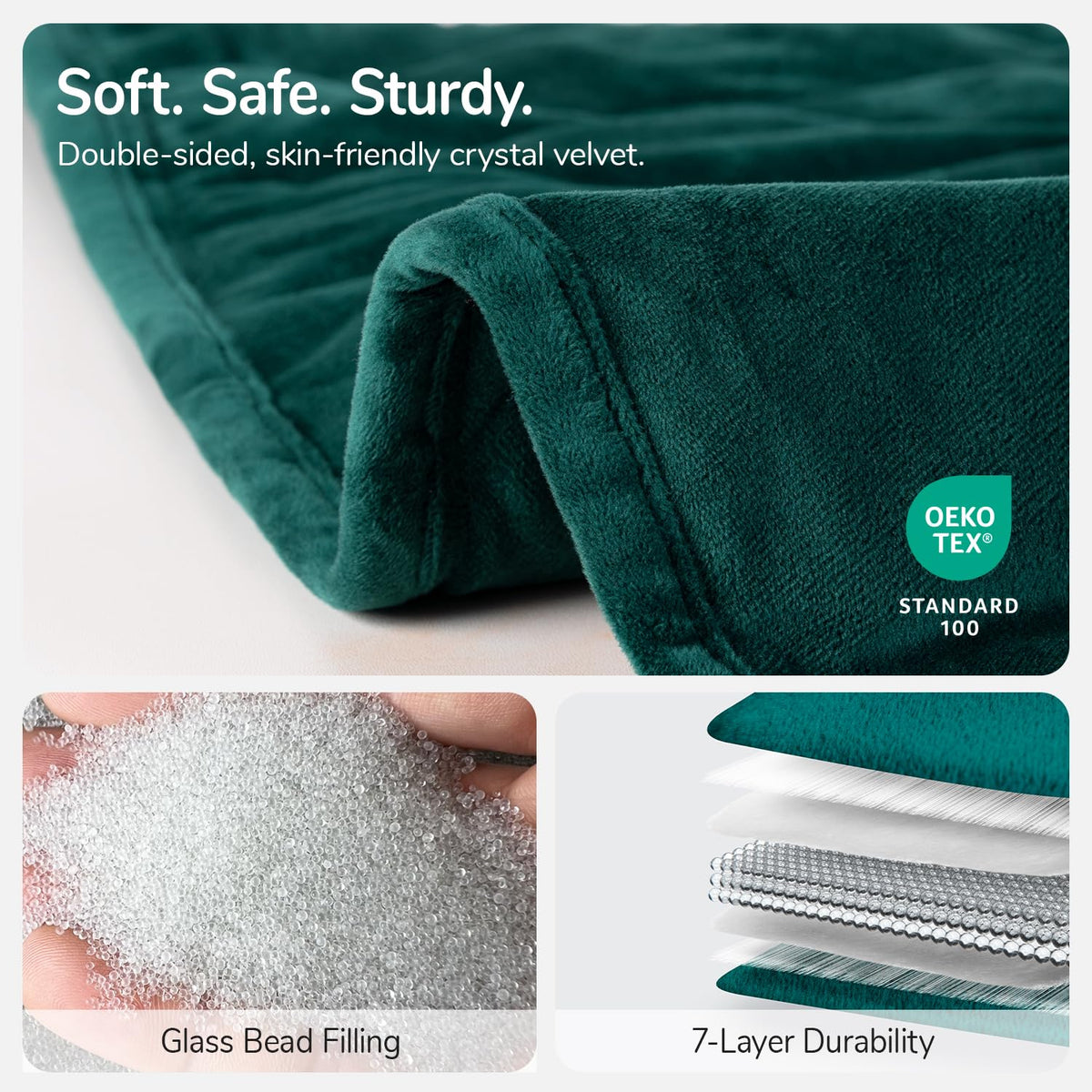 Kaisa machine-washable weighted blanket offers simple care and quick reuse.