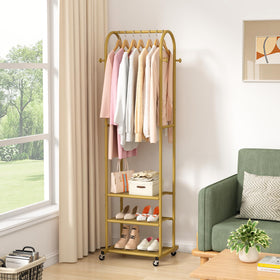 Kaitiemoo bottom mesh shelves for shoes and folded clothes.