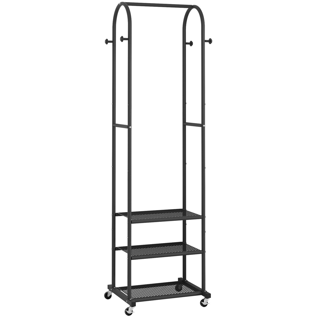 Kaitiemoo heavy-duty rack with 3 shelves for organized shoes and folded items.