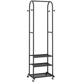 Kaitiemoo heavy-duty rack with 3 shelves for organized shoes and folded items.