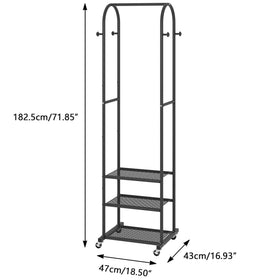Kaitiemoo rack with locking wheels enables fixed placement when needed.