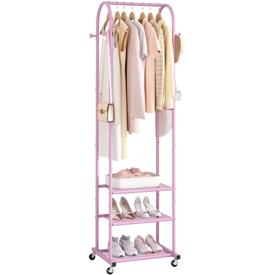 Kaitiemoo heavy duty rack with wheels front view for easy mobility