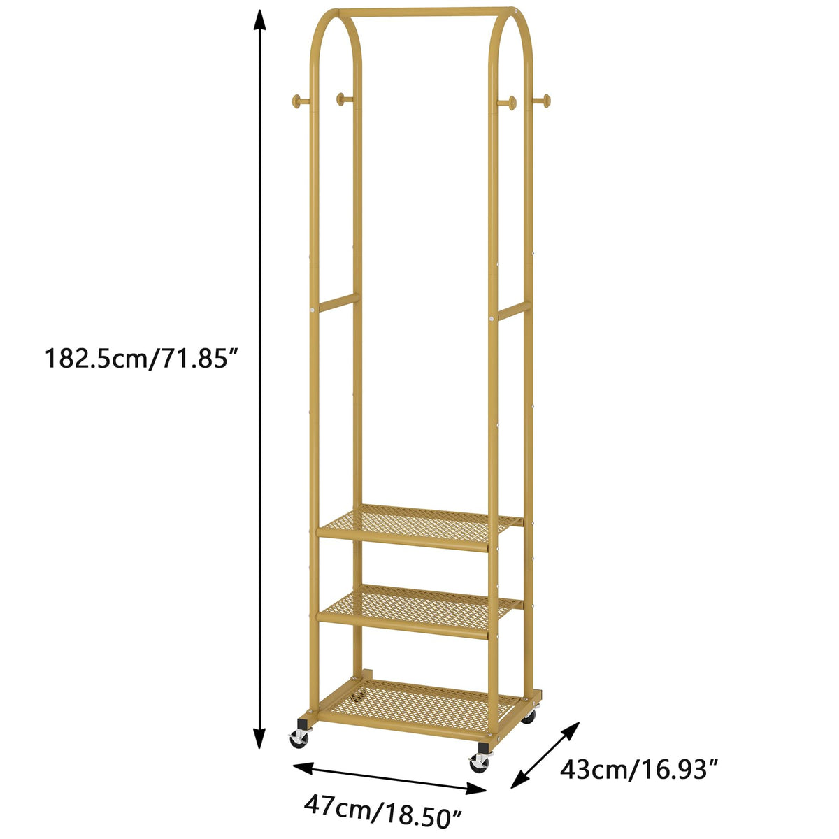Kaitiemoo rack with lockable wheels enhances stability during use.