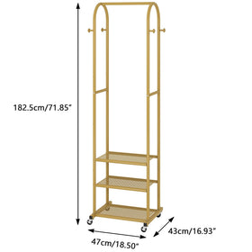 Kaitiemoo rack with lockable wheels enhances stability during use.