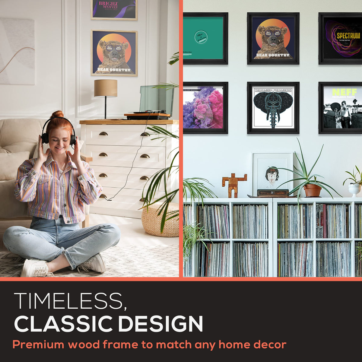 Kaiu vinyl record frame displays autographed sleeves with style.