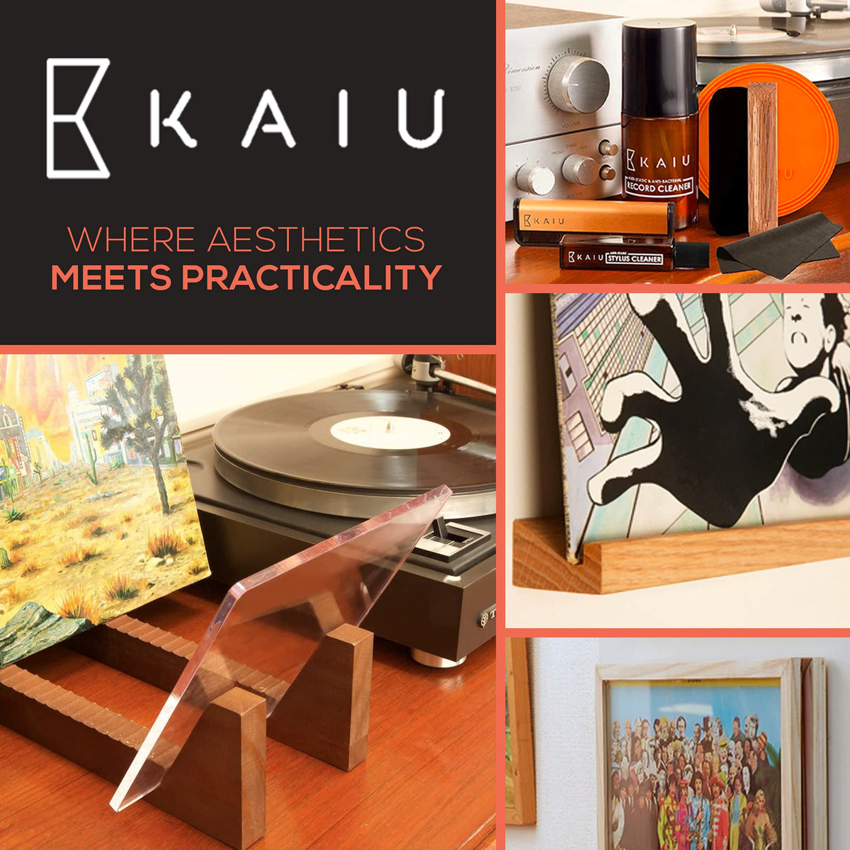 Kaiu vinyl record frame gift for vinyl lovers on birthdays or holidays.