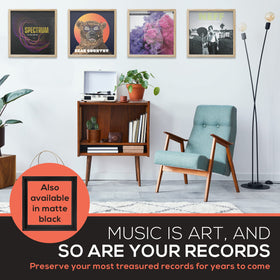 Kaiu vinyl record frame UV resistant cover preserves colors over time.