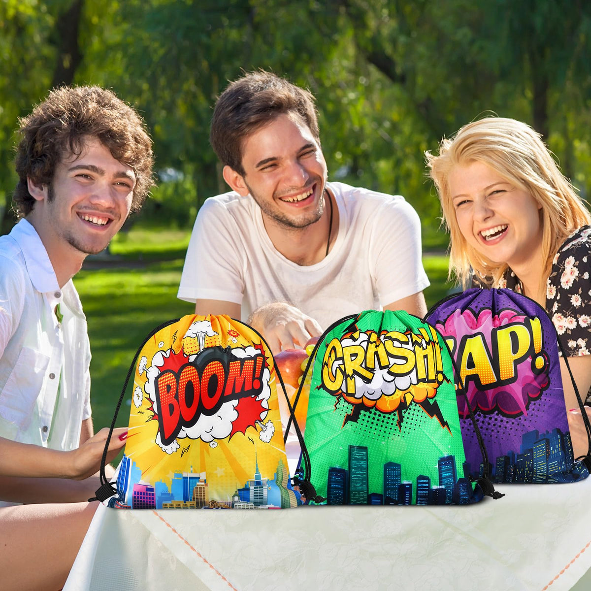 Kajaia Hero drawstring bag Crash design reusable party bag