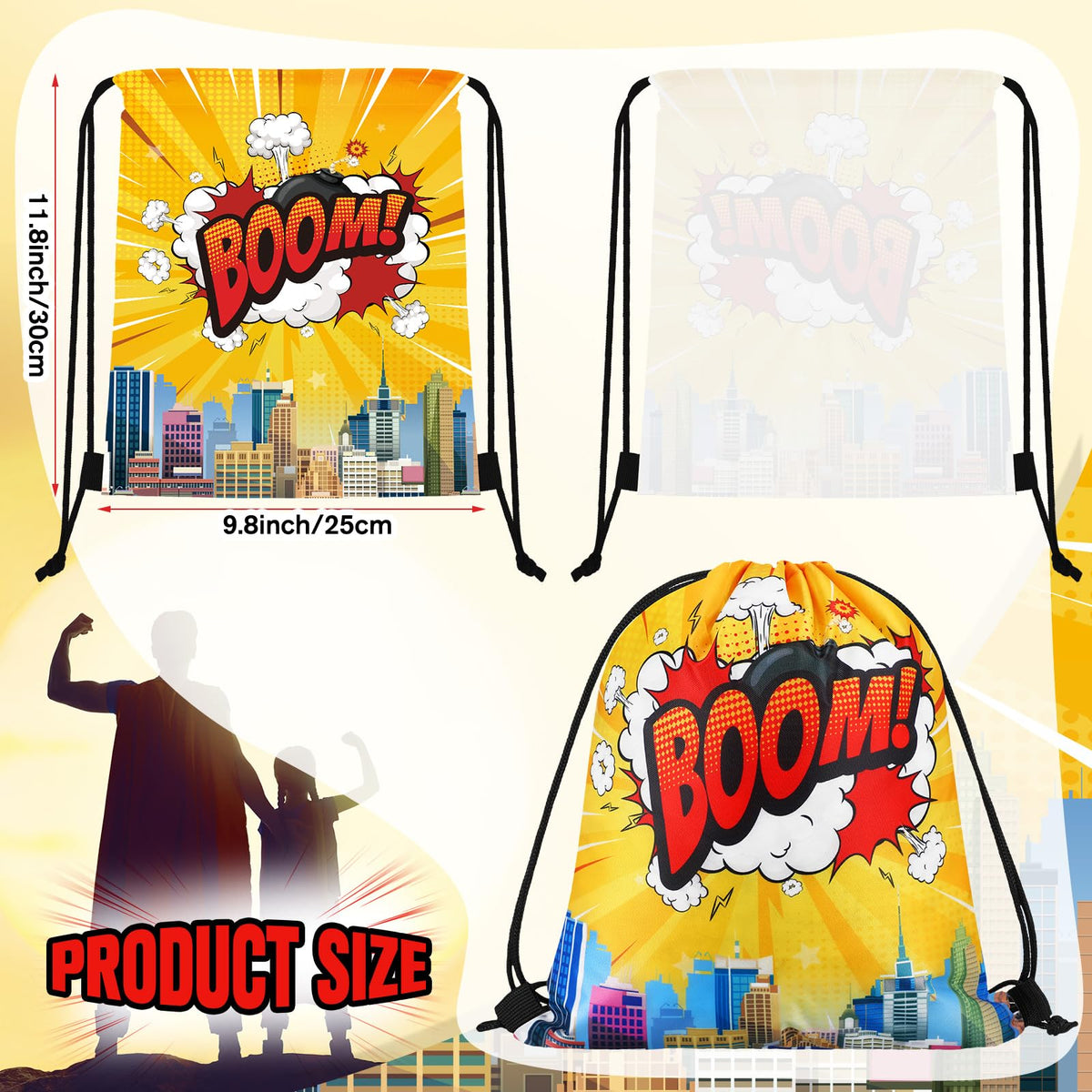 Kajaia Hero drawstring bag Pow design ideal for gift packaging