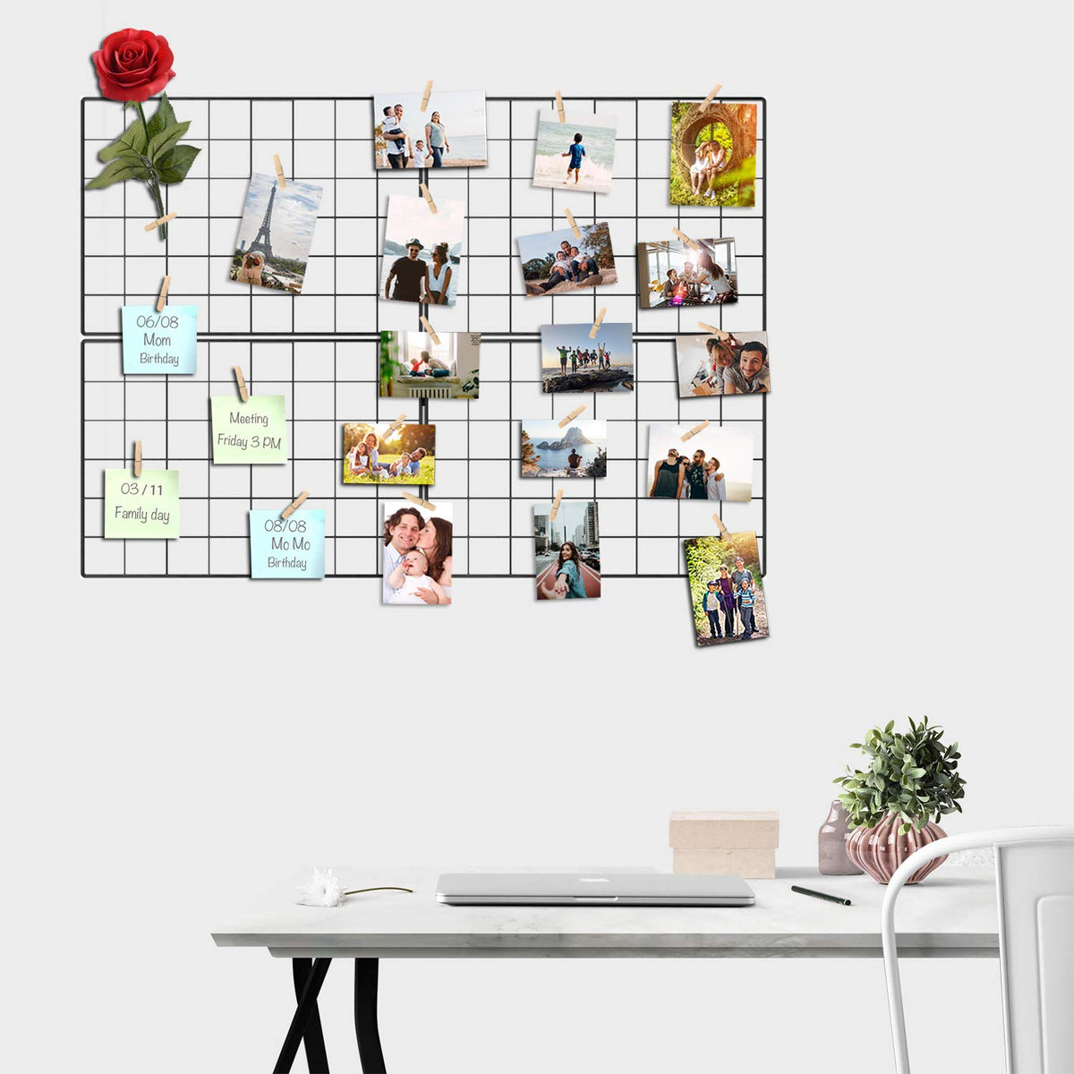 Kakivan grid panel two-pack demonstrates versatile wall display with two panels