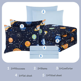 Kaleido Space fitted sheet 60x80 stretched to fit a mattress with secure fit.