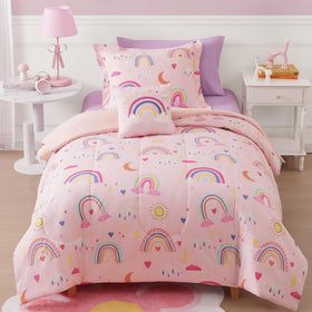 Kaleido Space glow-dark twin comforter glows softly for bedtime ambiance.