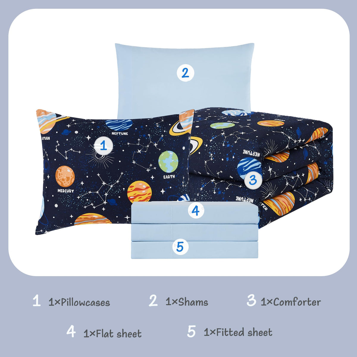 Kaleido Space twin flat sheet 66x102 provides full coverage and simple washing