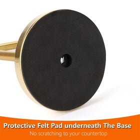 Kalitro gold towel rack felt pad protects countertops and reduces slipping.