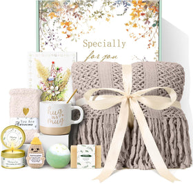 Kalokey blanket in the gift basket for warm, cozy evenings.