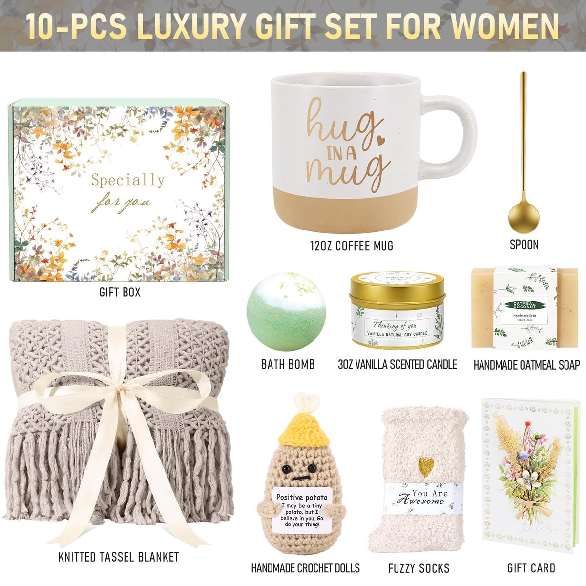 Kalokey mug shown with the gift basket for comforting rituals.