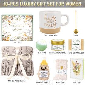 Kalokey mug shown with the gift basket for comforting rituals.