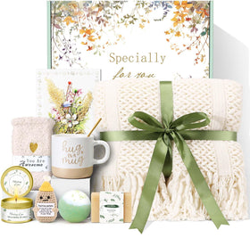 Kalokey self-care gift basket for women, cozy items for relaxation and pampering
